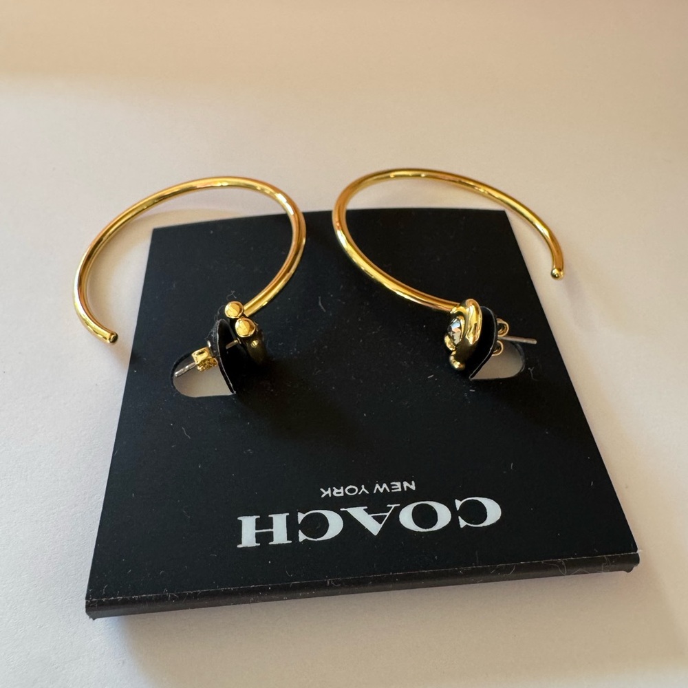 Coach Pave C Logo Hoop Earrings  - NWT - Picture 8 of 8